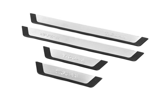 Sill pads Omsa Flexill (4 pcs., stainless steel) for Volkswagen Tiguan 2007-2016 - Reelken Auto