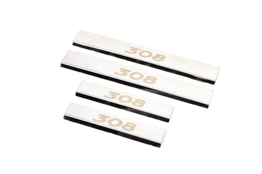 Sill (Carmos, 4 pcs, steel) for Peugeot 308 2007-2013 - Reelken Auto