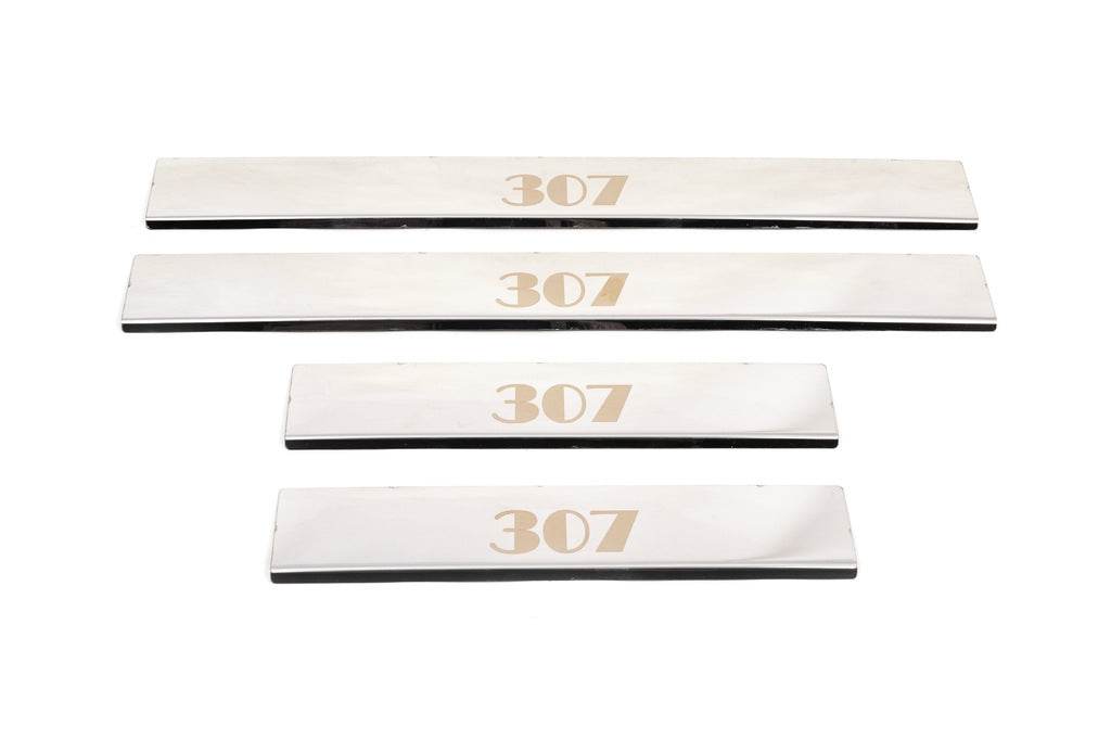 Carmos V1 sill plates (4 pcs., steel) for Peugeot 307 - Reelken Auto