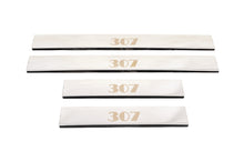 Door Sill Protectors Carmos V1 (4 pcs, Stainless Steel) for Peugeot 307 2001-2008 - image 1