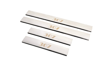 Door Sill Protectors Carmos V1 (4 pcs, Stainless Steel) for Peugeot 307 2001-2008 - image 2