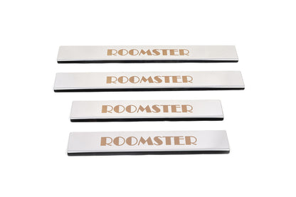 Carmos Stainless Steel Door Sill Protectors (4 pcs) for Skoda Roomster 2006-2015 - image 1