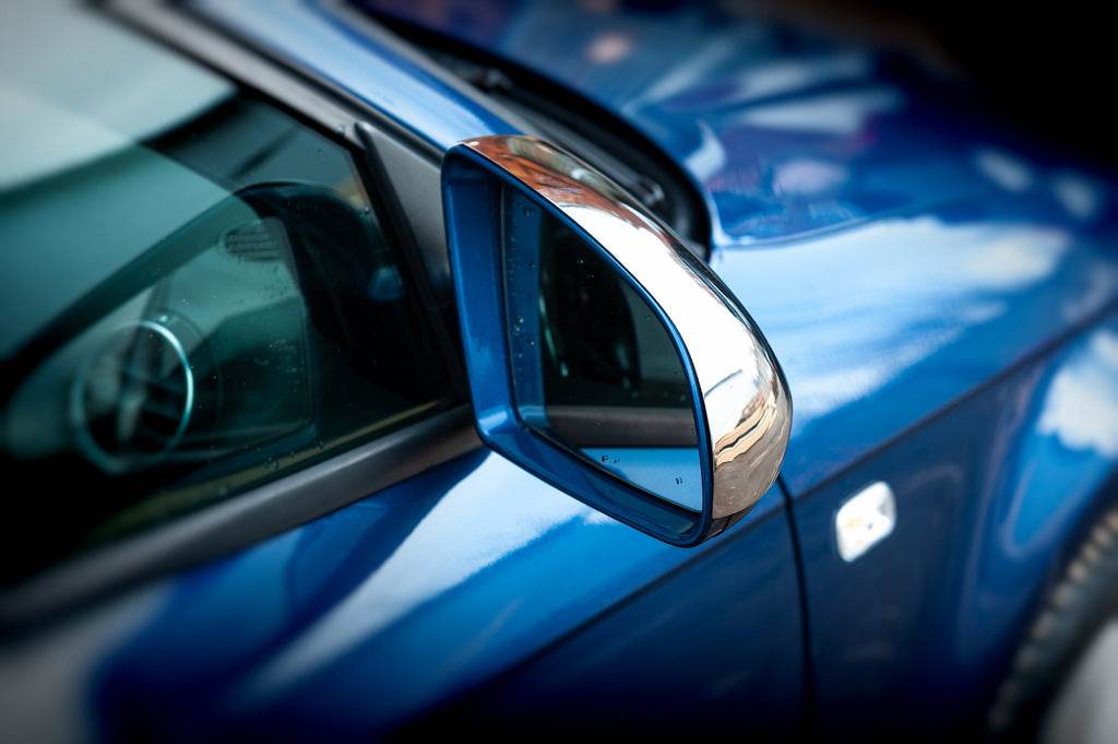 Overlays for mirrors 2004-2008 (2 pieces, stainless steel) for Audi A6 C6 2004-2011 - Reelken Auto