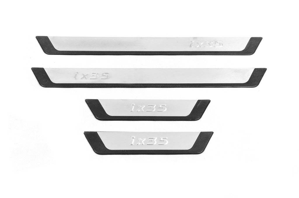 Sill pads Omsa Flexill (4 pcs., stainless steel) for Hyundai IX-35 2010-2015 - Reelken Auto