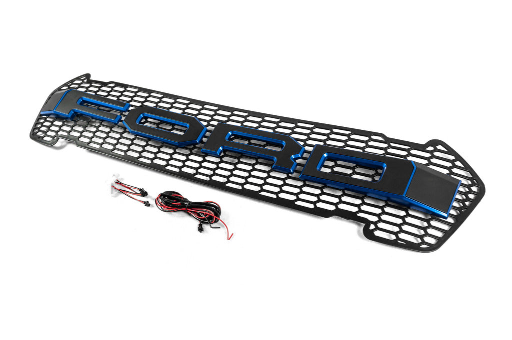 Front Grille (2015-2018, Blue, LED) for Ford Ranger 2011-2022 - image 2