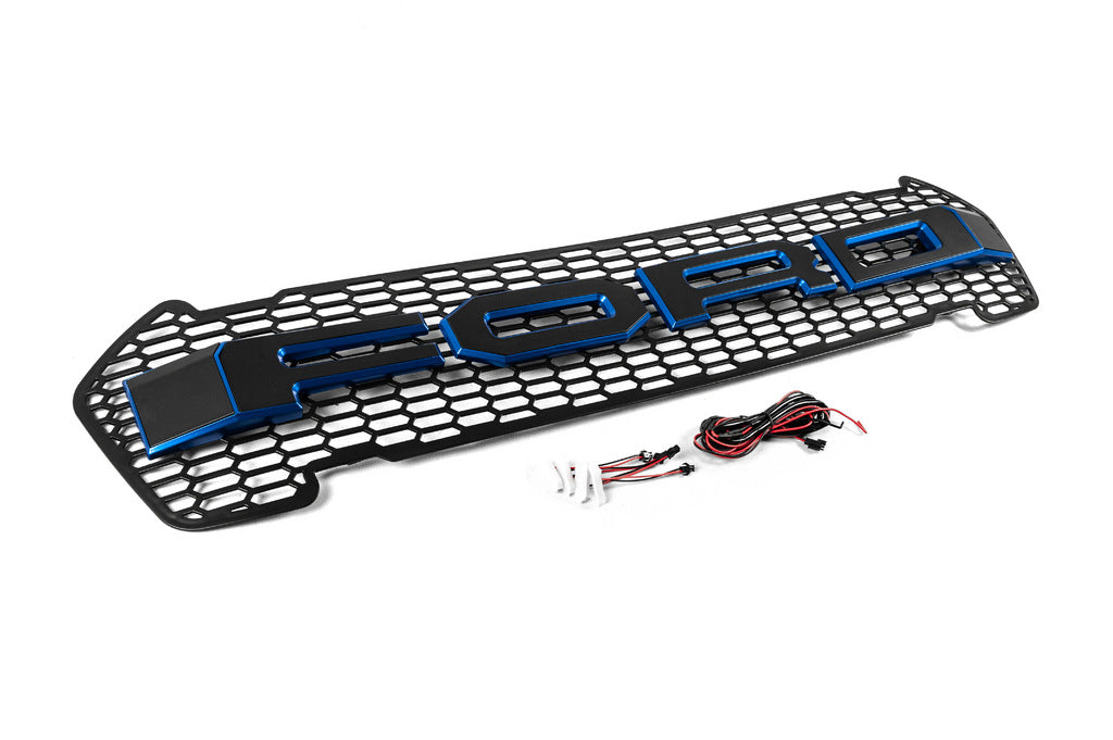 Front Grille (2015-2018, Blue, LED) for Ford Ranger 2011-2022 - image 4