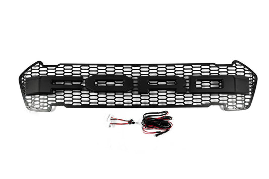 Front grille (2015-2018, black, LED) for Ford Ranger 2011-2022 - image 1