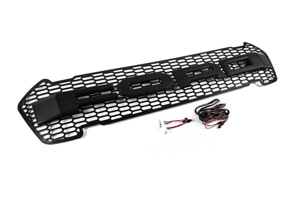 Front grille (2015-2018, black, LED) for Ford Ranger 2011-2022 - image 3