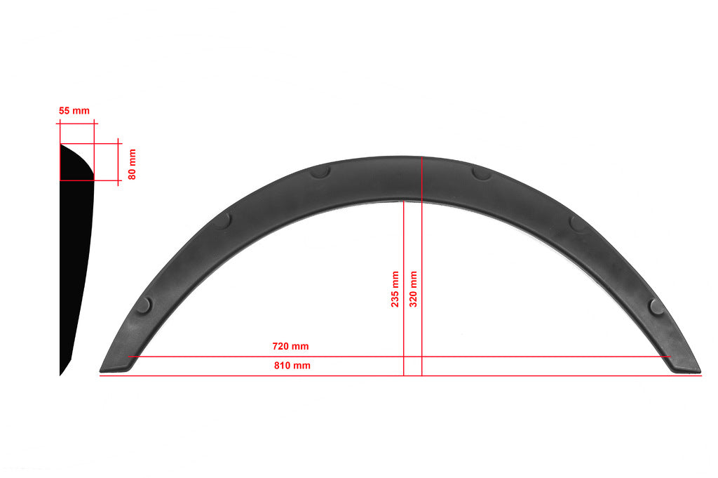 Universal Fender Flares UNIV-032 (4 pcs, ABS plastic, black) - image 1
