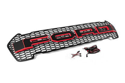 Front grille (2015-2018, red, LED) for Ford Ranger 2011-2022 - image 3