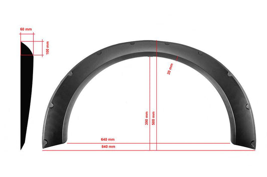 Universal arch covers UNIV-034 (4 pcs, ABS plastic, black) - Reelken Auto