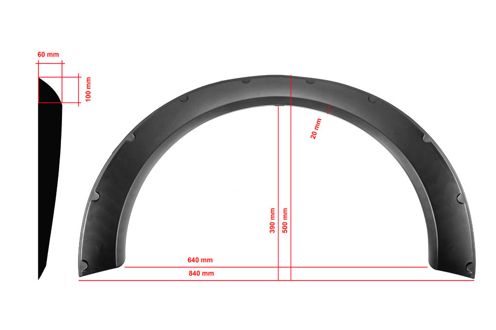 Universal Fender Flares UNIV-034 (4 pcs, ABS plastic, black) - image 1