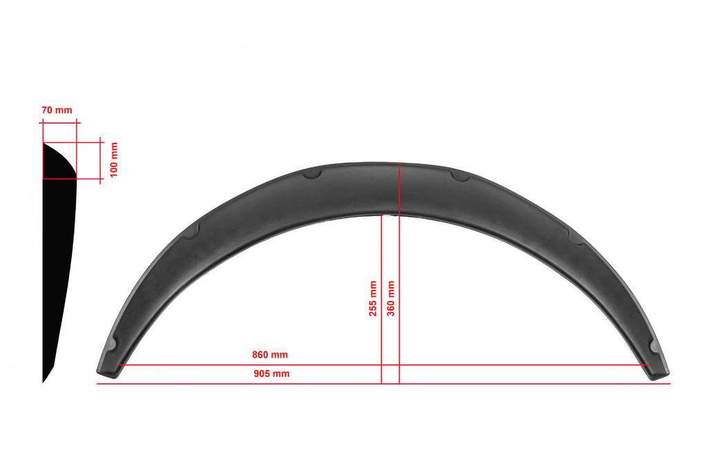 Universal arch covers UNIV-031 (4 pcs, ABS plastic, black) - Reelken Auto