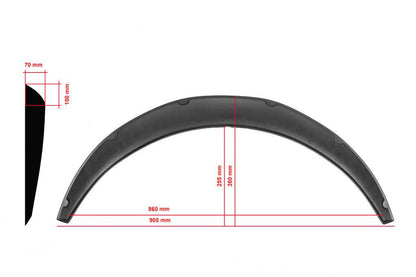 Universal arch covers UNIV-031 (4 pcs, ABS plastic, black) - Reelken Auto