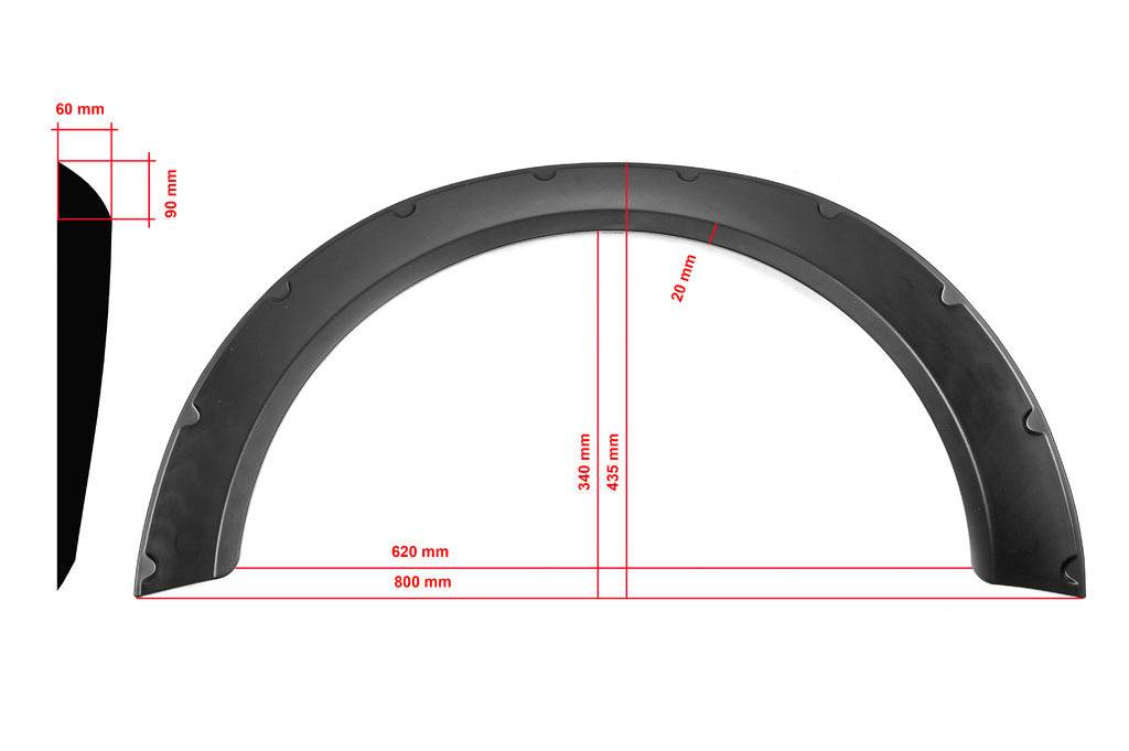 Universal arch covers UNIV-033 (4 pcs, ABS plastic, black) - Reelken Auto