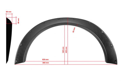 Universal arch covers UNIV-033 (4 pcs, ABS plastic, black) - Reelken Auto
