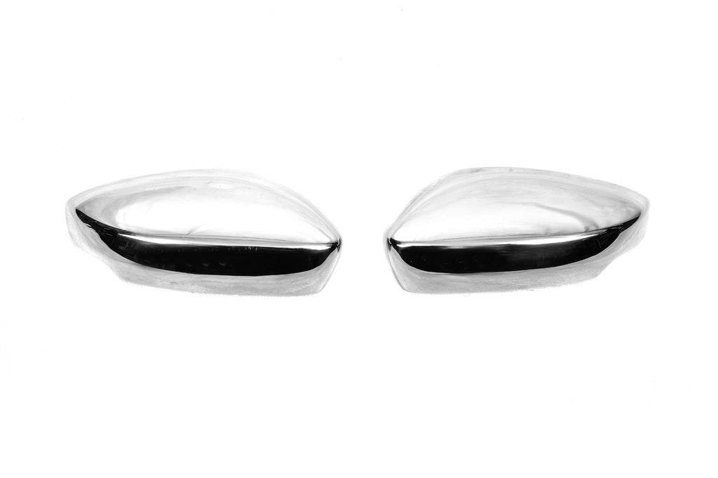 Covers for mirrors with a cutout for turning (2 pcs., stainless steel) for Skoda Fabia 2014-2021 - Reelken Auto