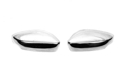 Mirror covers with indicator cutout (2 pcs, stainless steel) for Skoda Fabia 2014-2021 - image 2