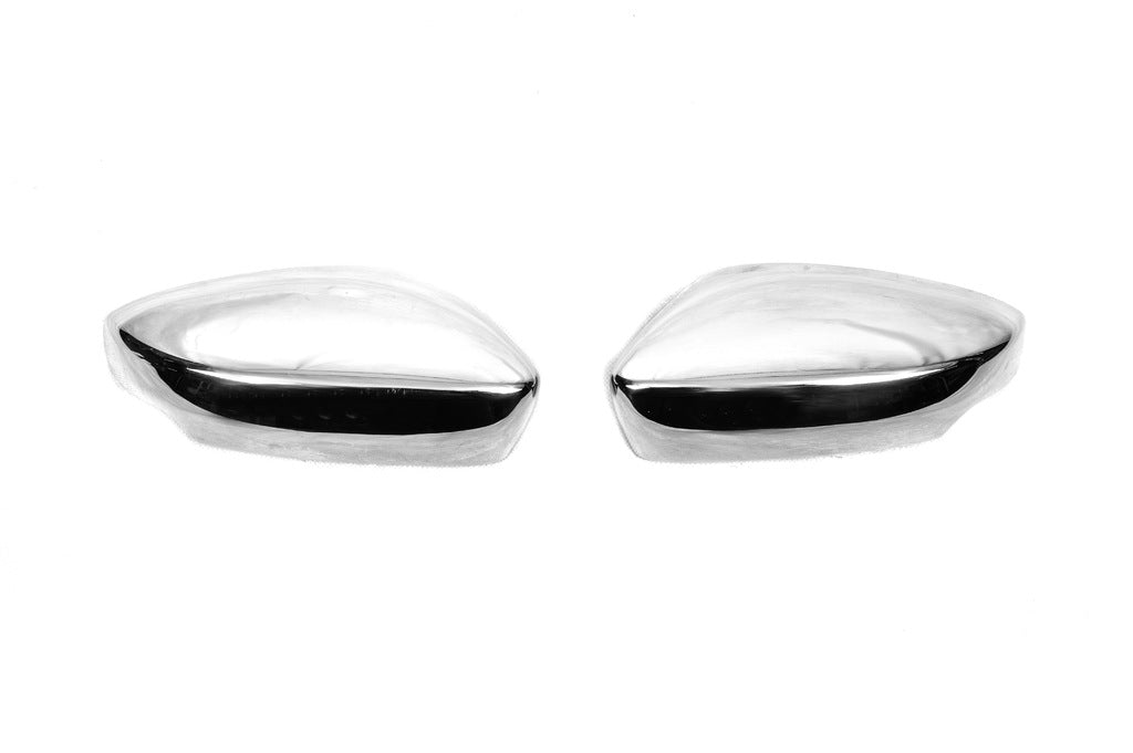 Mirror covers with indicator cutout (2 pcs, stainless steel) for Skoda Rapid 2012-2019 - image 2