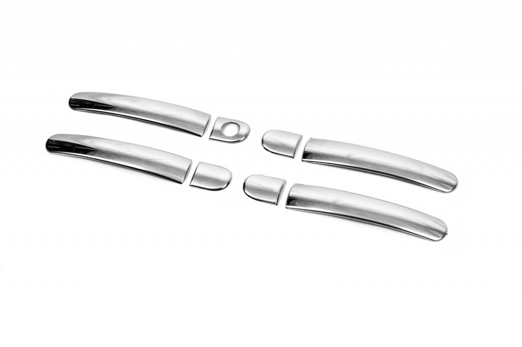 Chrome flat door handle covers (4 pcs) for Skoda Octavia II A5 2006-2010 - image 4