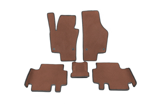 Polyurethane Floor Mats (2 Rows, EVA, Brown) for Volkswagen Sharan 2010-2023 - image 1