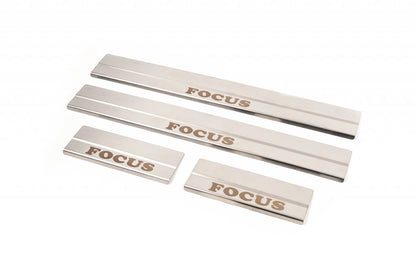 Stainless Steel Door Sill Protectors Carmos V2 (4 pcs) for Ford Focus I 1998-2005 - image 4