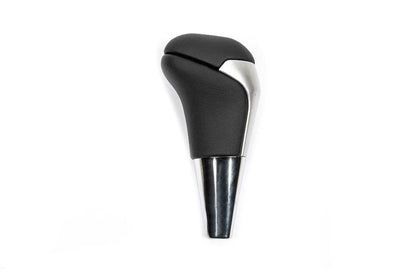 Gear shift knob (Black leather + gray color) for Toyota Land Cruiser 200 - Reelken Auto