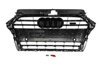 Front Grille S-Style (2016-2020, gray with chrome) for Audi A3 2012-2020 - image 4