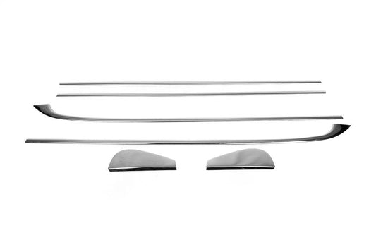 Bottom edging of glass (HB, 6 pieces, stainless.) for Renault Megane III 2009-2016 - Reelken Auto