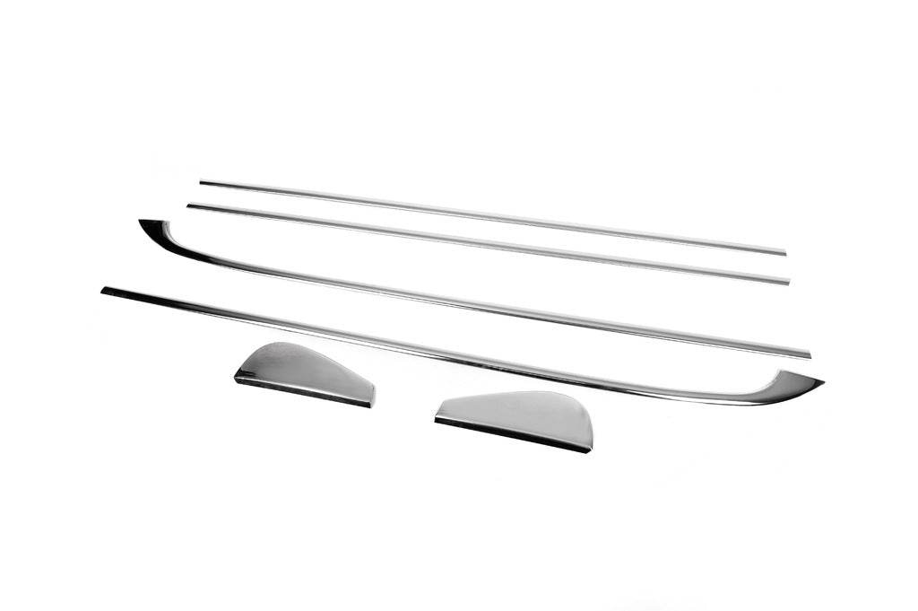 Bottom edging of glass (HB, 6 pieces, stainless.) for Renault Megane III 2009-2016 - Reelken Auto