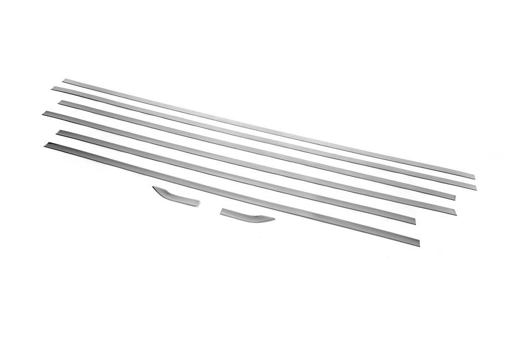 Lower moldings of glass, middle base (8 pieces, stainless steel.) for Man TGE - Reelken Auto