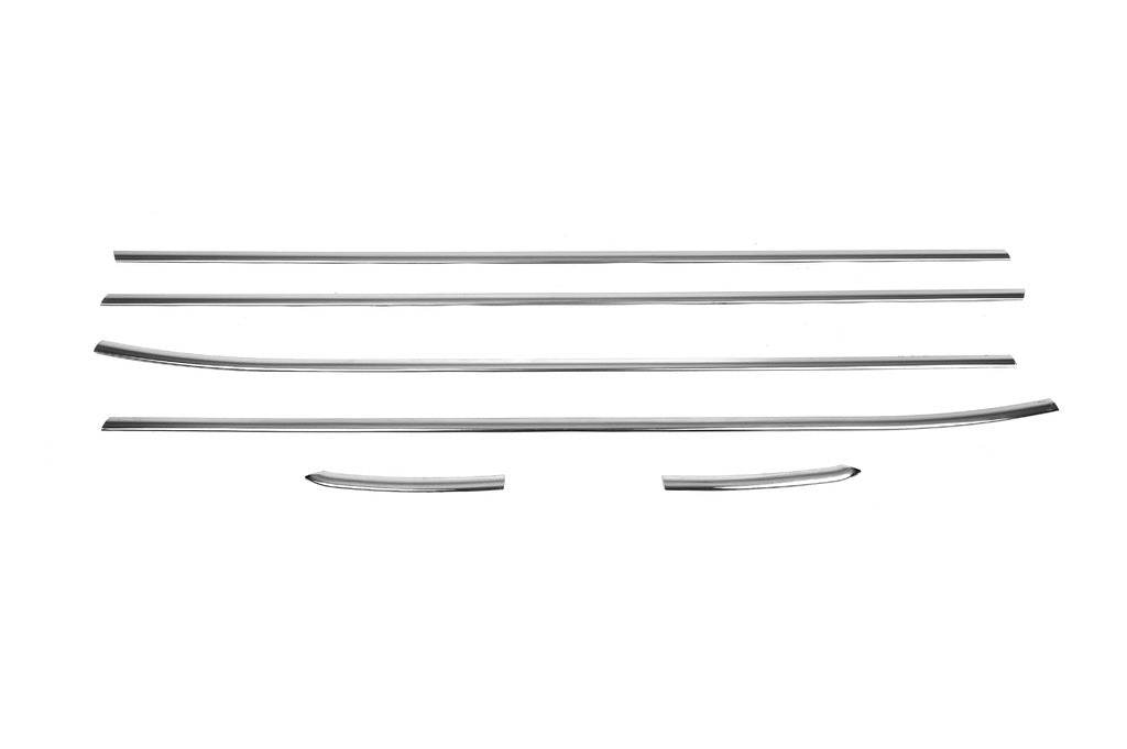 Edging glass HB (6 PCs, stainless steel) for Volkswagen Polo 2010-2017 - Reelken Auto