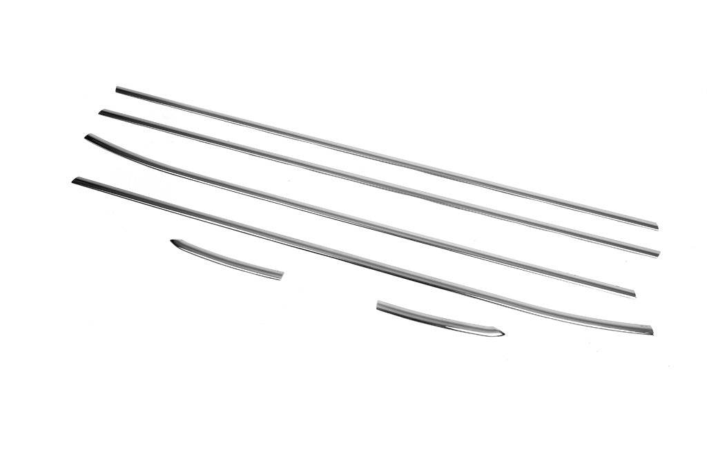 Edging glass HB (6 PCs, stainless steel) for Volkswagen Polo 2010-2017 - Reelken Auto