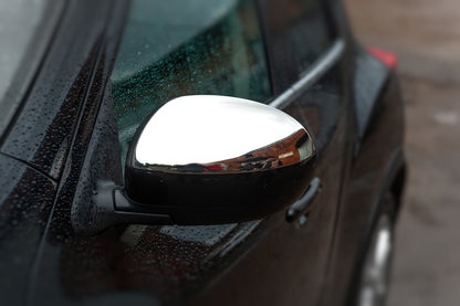 Covers for mirrors, 2010-2014 Chrome (2 PCs, stainless.) for Nissan Juke 2010-2019 - image 1