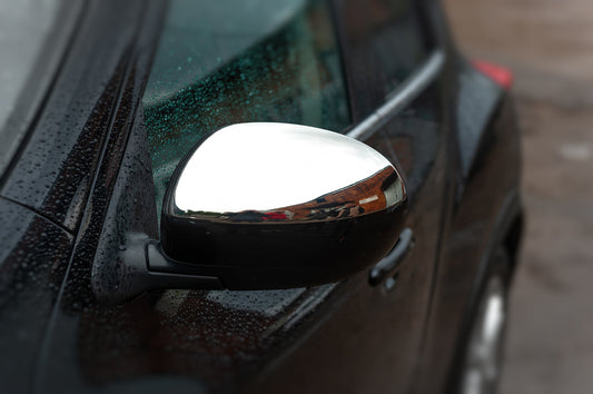 Covers for mirrors, 2010-2014 Chrome (2 PCs, stainless.) for Nissan Juke 2010-2019 - image 1