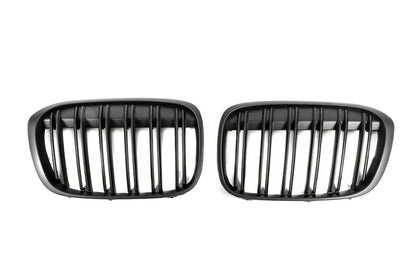 Kidney Grilles M-Look (2015-2019, Matte Black) for BMW X1 F-48 2015-2022 - image 2