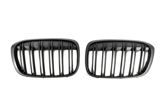 Kidney Grilles M-Look (2015-2019, Matte Black) for BMW X1 F-48 2015-2022 - image 2