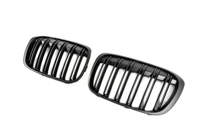 Kidney Grilles M-Look (2015-2019, Matte Black) for BMW X1 F-48 2015-2022 - image 3