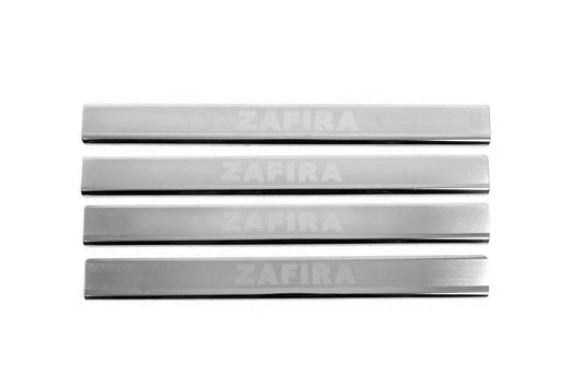 Carmos V3 sill plates (4 pcs., stainless steel) for Opel Zafira B 2005-2011 - Reelken Auto