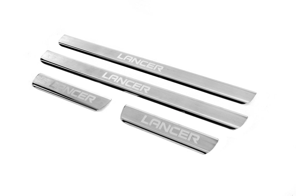 Door Sill Protectors Carmos V3 (4 pcs, Stainless Steel) for Mitsubishi Lancer 9 2004-2008 - image 2