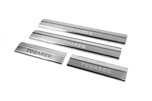 Door sill cover Carmos V2 (4 pcs., stainless steel) for Volkswagen Touareg 2010-2018 - image 2