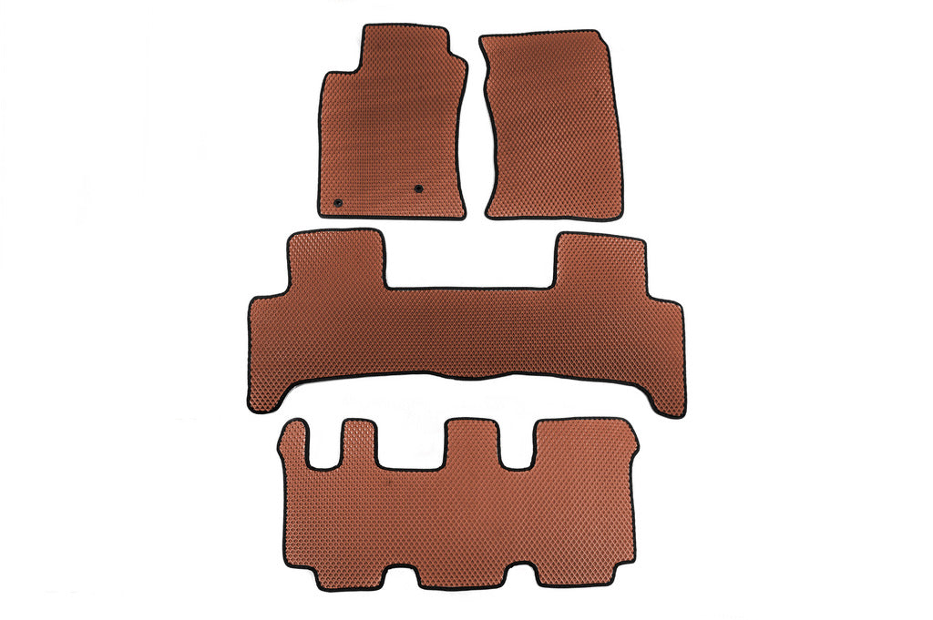 EVA Floor Mats (3 Rows, Brown) for Toyota Land Cruiser Prado 120 2002-2009 - image 1