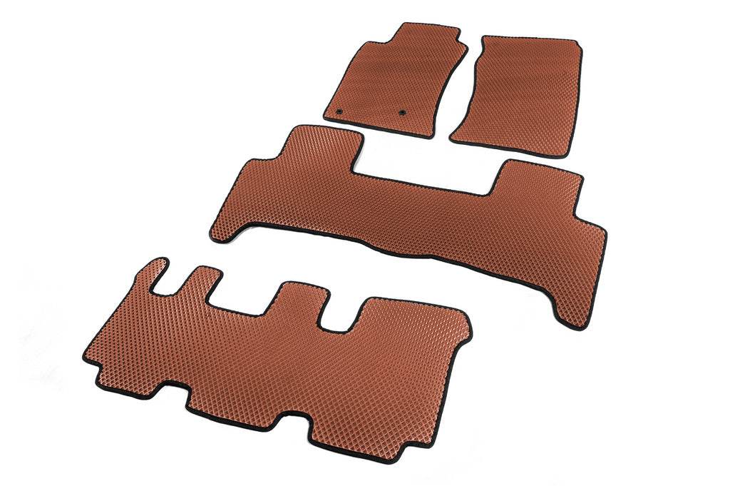 EVA mats (3 rows, Brown) for Toyota Land Cruiser Prado 120 - Reelken Auto