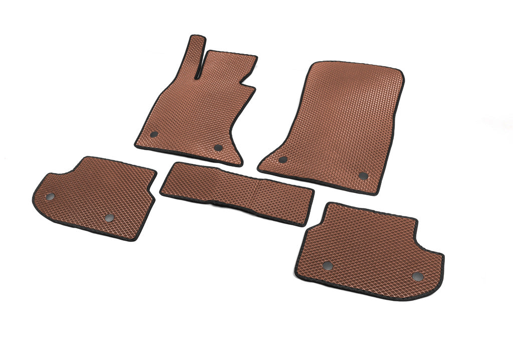 Floor mats 2013-2016 (EVA, brown) for BMW 5 Series F-10/11/07 2010-2016 - image 2