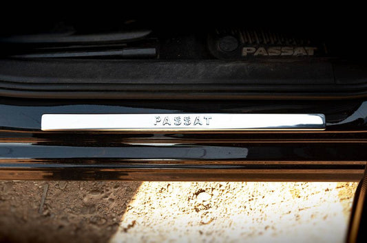 Door sills OmsaLine type 1 (4 pieces, stainless steel) for Volkswagen Passat B7 2012-2015 - Reelken Auto