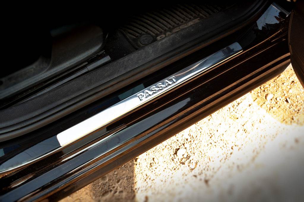Door sills OmsaLine type 1 (4 pieces, stainless steel) for Volkswagen Passat B7 2012-2015 - Reelken Auto