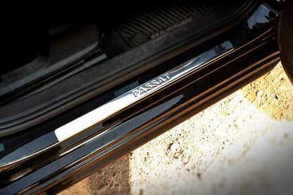 Door sills OmsaLine type 1 (4 pieces, stainless steel) for Volkswagen Passat B7 2012-2015 - Reelken Auto