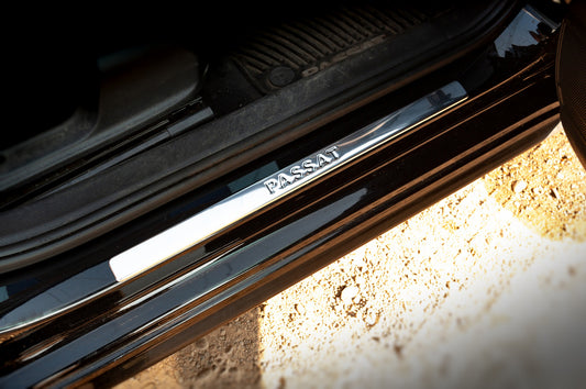 Door Sill Protectors OmsaLine Type 1 (4 pcs, Stainless Steel) for Volkswagen Passat B7 2012-2015 - image 1