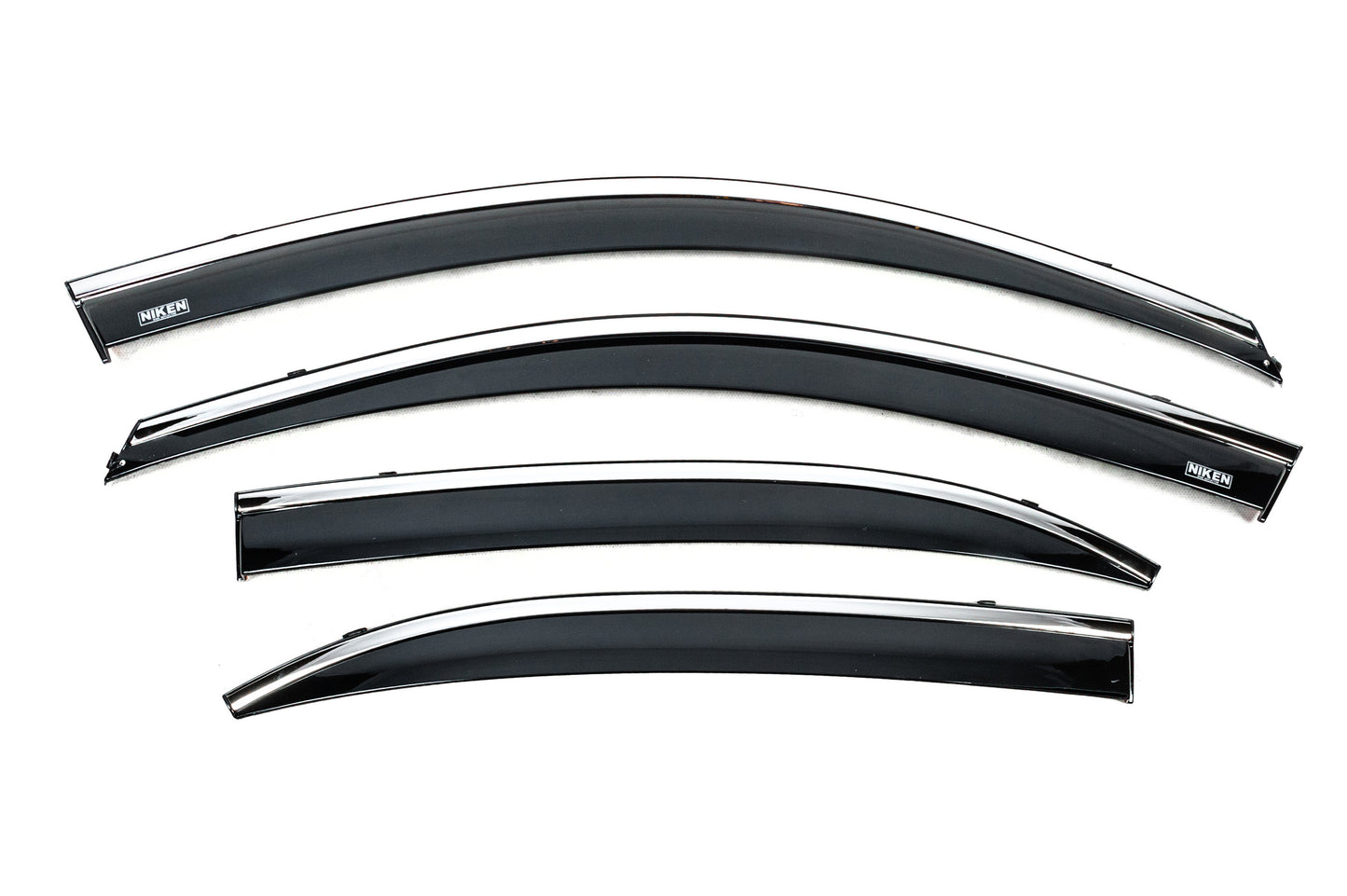 Window deflectors with chrome trim (4 pcs, Niken) for Chevrolet Malibu 2011-2018 - image 2