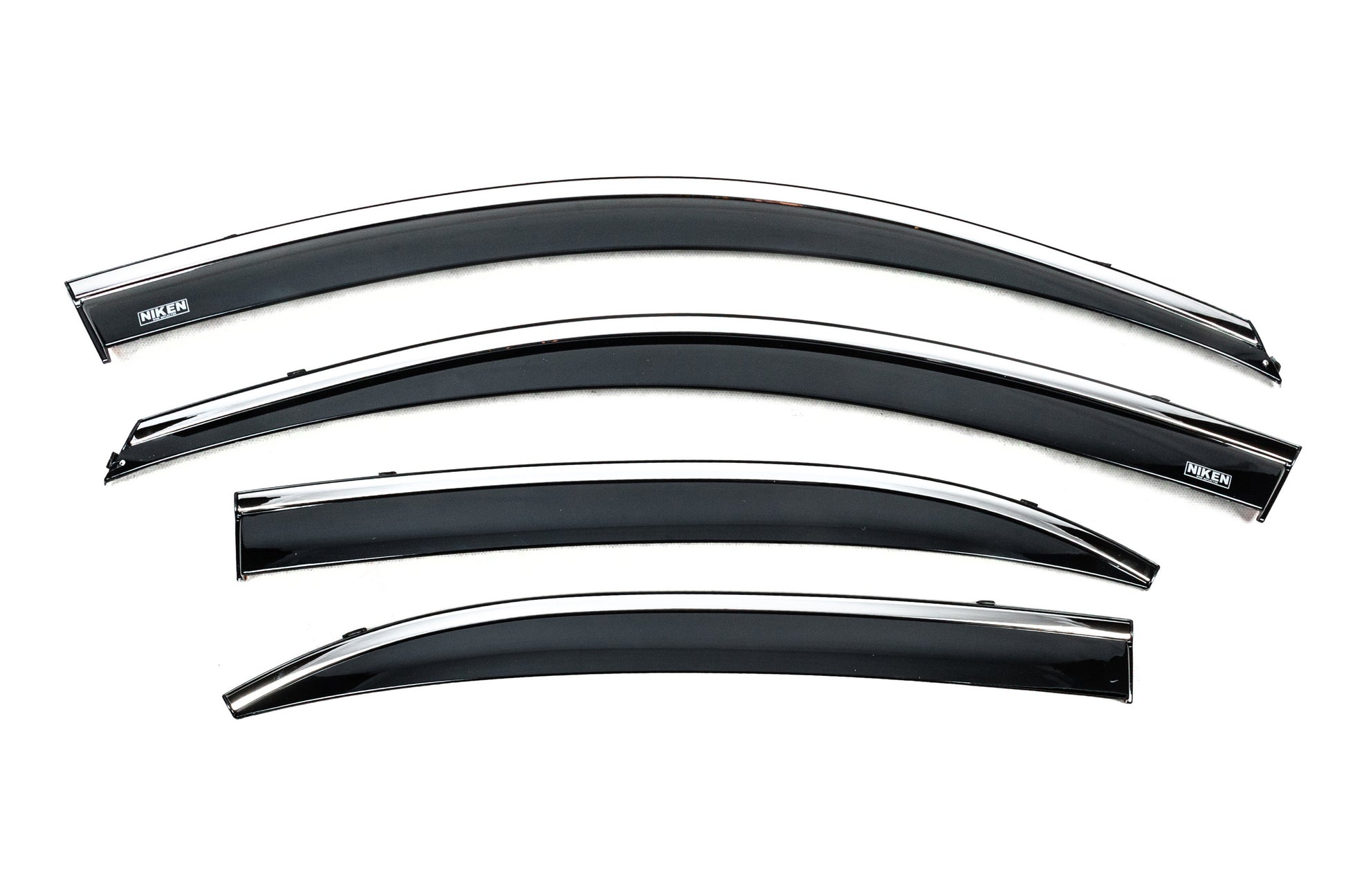 Window deflectors with chrome trim (4 pcs, Niken) for Chevrolet Malibu 2011-2018 - image 2
